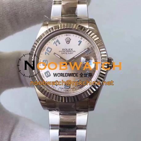 Replica Rolex Datejust II 116334 2018 41MM EW Stainless Steel Rhodium Dial Swiss 3136