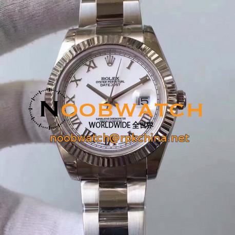 Replica Rolex Datejust II 116334 2018 41MM EW Stainless Steel White Dial Swiss 3136