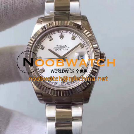 Replica Rolex Datejust II 116334 2018 41MM EW Stainless Steel Rhodium Dial Swiss 3136