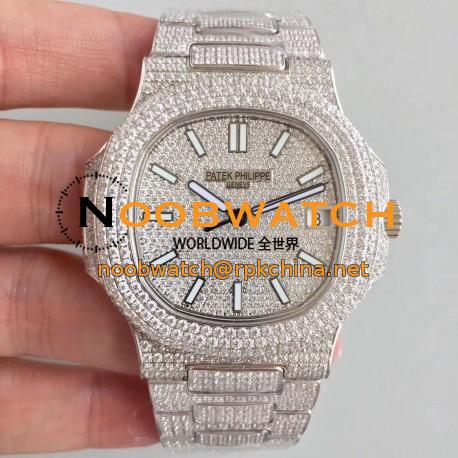 Replica Patek Philippe Nautilus Jumbo 5719/10G-010 2018 N Stainless Steel & Diamonds Diamond Dial Swiss 324SC