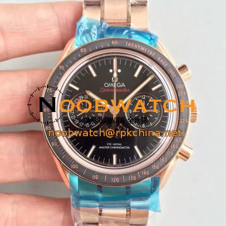 Replica Omega Speedmaster Moonwatch Moonphase Chronograph 304.63.44.52.01.001 BF Rose Gold Black Dial Swiss 9301