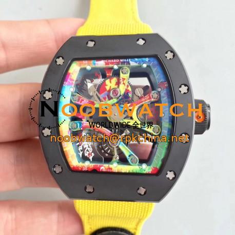 Replica Richard Mille RM068-01 Tourbillon Kongo KV Ceramic Multicolored Skeleton Dial M8215