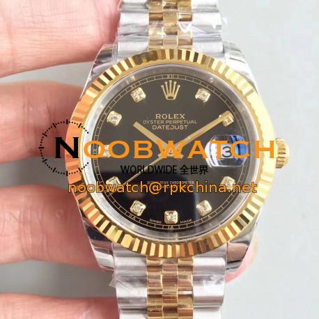 Replica Rolex Datejust II 116333 41MM EW Stainless Steel & Yellow Gold Black Dial Swiss 3235