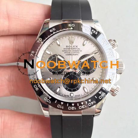 Replica Rolex Daytona Cosmograph 116519LN AR Stainless Steel 904L Silver Dial Swiss 4130 Run 6@SEC