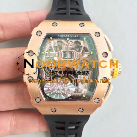 Replica Richard Mille RM011 Felipe Massa Chronograph KV Rose Gold Skeleton Dial Swiss 7750