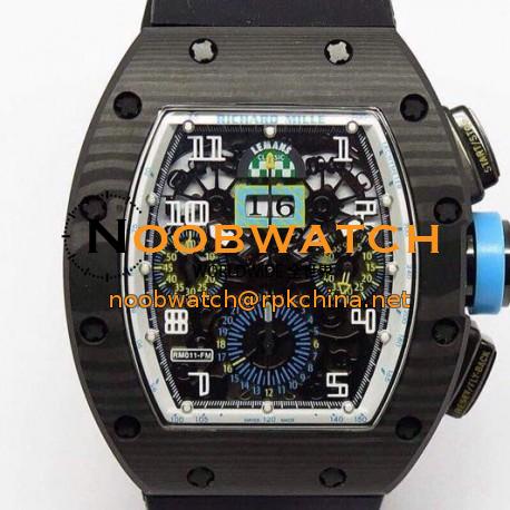 Replica Richard Mille RM011-FM Felipe Massa Chronograph Forged Carbon Blue Dial swiss 7750