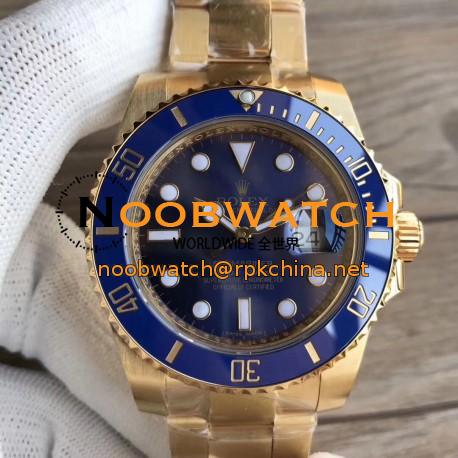 Replica Rolex Submariner Date 116618LB VR 18K Yellow Gold Wrapped Blue Dial Swiss 2836-2