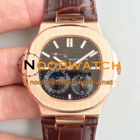 Replica Patek Philippe Nautilus Moonphase 5712R-001 N Rose Gold Black Dial Swiss 240 PS IRM C LU