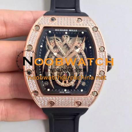 Replica Richard Mille 19-01 SF Rose Gold & Diamond Diamond Spyder Dial M6T51