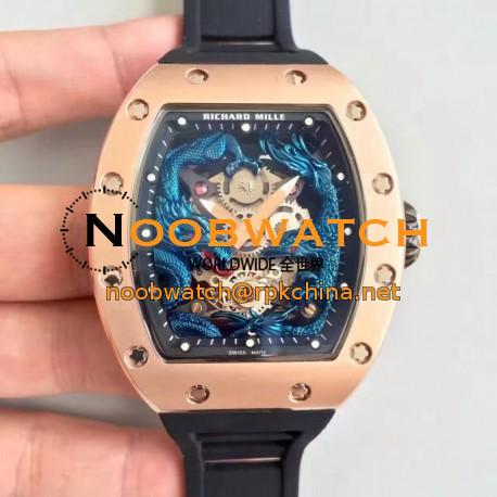 Replica Richard Mille RM57-01 Jackie Chan Rose Gold Blue Dial M9015