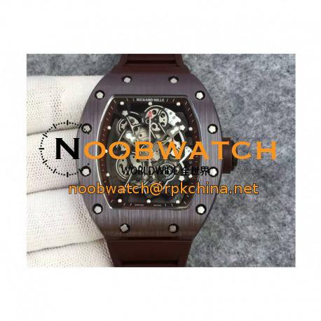 Replica Richard Mille RM55 Brown Ceramic Brown Skeleton Dial M8215