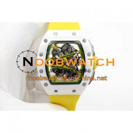 Replica Richard Mille RM59-01M White Ceramic Green Skeleton Dial M8215