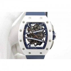 Replica Richard Mille RM59-01M White Ceramic Blue Skeleton Dial M8215