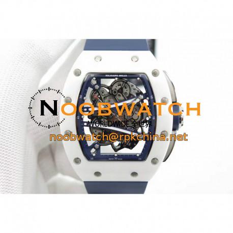 Replica Richard Mille RM59-01M White Ceramic Blue Skeleton Dial M8215