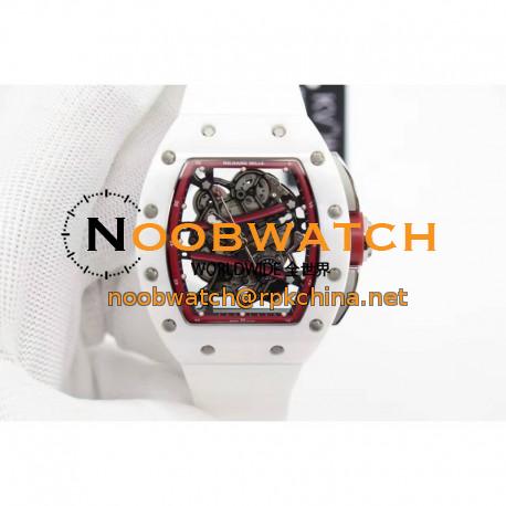 Replica Richard Mille RM59-01M White Ceramic Red Skeleton Dial M8215