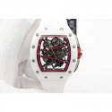 Replica Richard Mille RM59-01M White Ceramic Red Skeleton Dial M8215