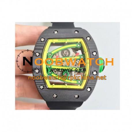 Replica Richard Mille RM59-01A Forged Carbon Yellow Skeleton Dial M6T51