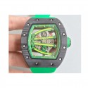 Replica Richard Mille RM59-01A Forged Carbon Green Skeleton Dial M6T51