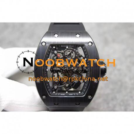 Replica Richard Mille RM55 Black Ceramic Black Skeleton Dial M8215