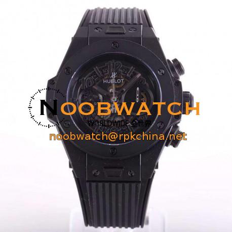 Replica Hublot Big Bang Unico All Black Sapphire 411.JB.4901.RT N Ceramic Skeleton Dial Swiss HUB1242