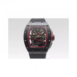 Replica Richard Mille RM59-01M Black Ceramic Red Skeleton Dial M8215