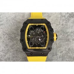 Replica Richard Mille RM35-01 Rafael Nadal Forged Carbon Skeleton Yellow Dial Yellow Nylon Strap M9015