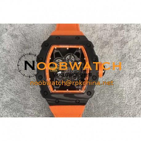 Replica Richard Mille RM35-01 Rafael Nadal Forged Carbon Skeleton Orange Dial Orange Nylon Strap M9015