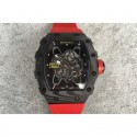 Replica Richard Mille RM35-01 Rafael Nadal Forged Carbon Skeleton Black Dial Red Nylon Strap M9015