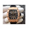 Replica Richard Mille RM022 Aerodyne Dual Time Zone Rose Gold Skeleton Dial M9015