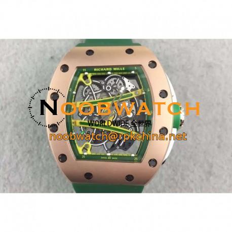 Replica Richard Mille RM61 Rose Gold Green Skeleton Dial M9015