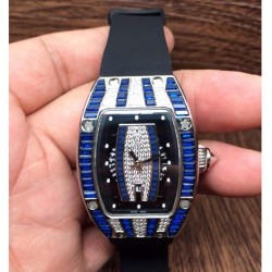 Replica Richard Mille RM007 Lady Stainless Steel Blue Diamonds Dial M6T51