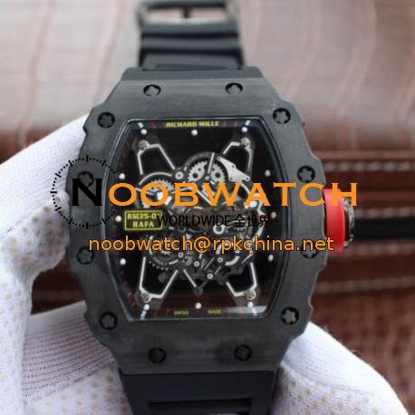 Replica Richard Mille RM035-01 Rafa Forged Carbon Black Dial M9015