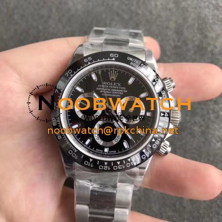 Replica Rolex Daytona Cosmograph 116500LN N Stainless Steel Black Dial Swiss 7750 Run 6@SEC