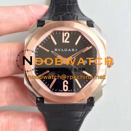 Replica Bvlgari Octo Solotempo 101964 JL Stainless Steel & Rose Gold Black Dial Swiss BVL193