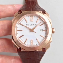 Replica Bvlgari Octo Solotempo 101963 JL Rose Gold White Dial Swiss BVL193