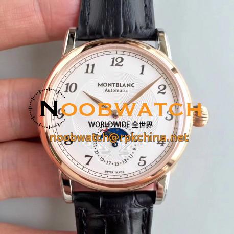 Replica Montblanc Star Legacy Moonphase 42MM U0116508 N Stainless Steel & Rose Gold White Dial Swiss MB 24.19