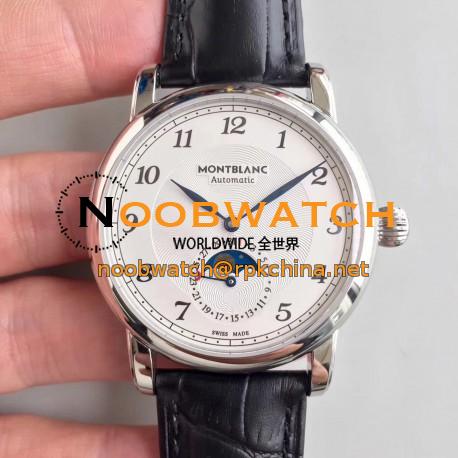 Replica Montblanc Star Legacy Moonphase 42MM U0116508 N Stainless Steel White Dial Swiss MB 24.19