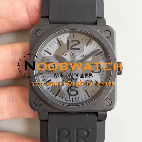 Replica Bell & Ross BR 03-92 Black Camo N PVD Blue Safari Dial M9015