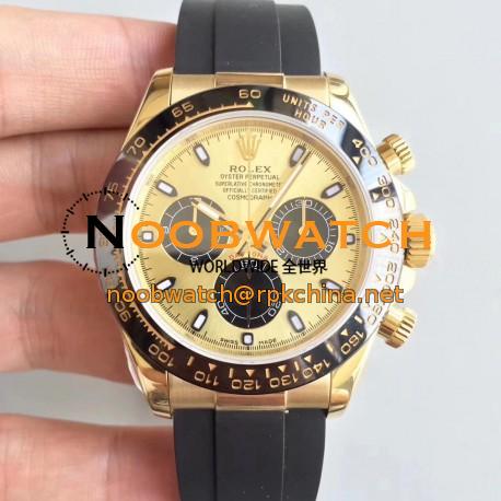 Replica Rolex Daytona Cosmograph 116518LN AR Yellow Gold Champagne Dial Swiss 4130 Run 6@SEC