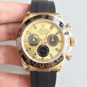 Replica Rolex Daytona Cosmograph 116518LN AR Yellow Gold Champagne Dial Swiss 4130 Run 6@SEC