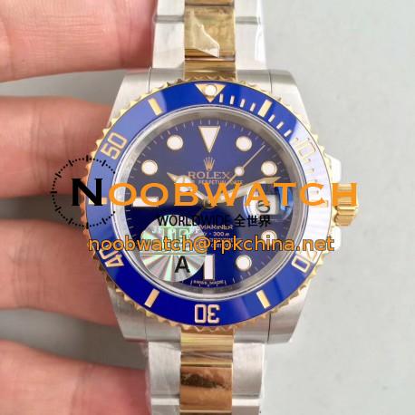 Replica Rolex Submariner Date 116613LB JF Yellow Gold & Stainless Steel Blue Dial Swiss 3135