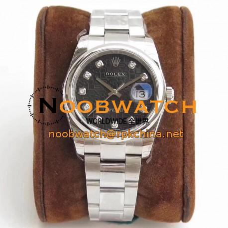 Replica Rolex Datejust 36MM 116234 DJ Stainless Steel 904L Black Anniversary Jubilee Dial Swiss 3135