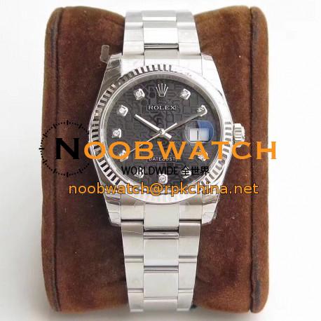 Replica Rolex Datejust 36MM 116234 DJ Stainless Steel 904L Black Anniversary Jubilee Dial Swiss 3135