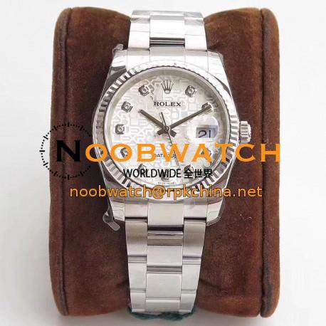 Replica Rolex Datejust 36MM 116234 DJ Stainless Steel 904L Silver Anniversary Jubilee Dial Swiss 3135