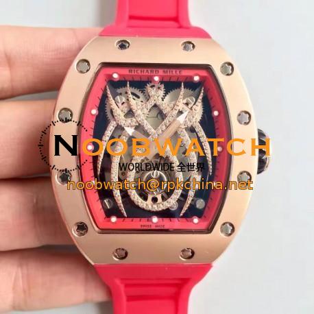 Replica Richard Mille 19-01 SF Rose Gold Diamond Spyder Dial M6T51