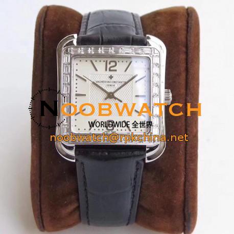 Replica Vacheron Constantin Historiques Toledo 1951 86300 GS Stainless Steel & Diamonds White Dial  M9015