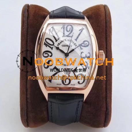 Replica Franck Muller Casablanca Date 8880 C DT WF V2 Rose Gold Silver Dial Swiss 2824-2