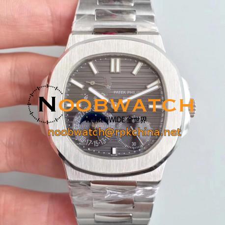 Replica Patek Philippe Nautilus Moonphase 5712/1A-001 N Stainless Steel Grey Dial Swiss 240 PS IRM C LU