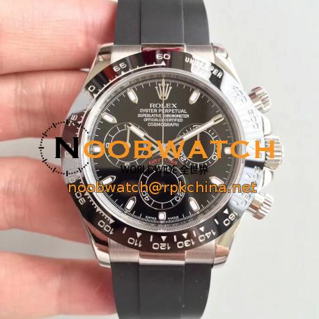 Replica Rolex Daytona Cosmograph 116519LN AR Stainless Steel 904L Black Dial Swiss 4130 Run 6@SEC