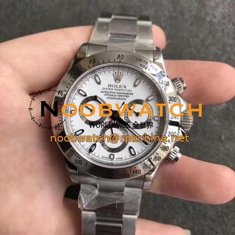 Replica Rolex Daytona Cosmograph 116520 N Stainless Steel White Dial Swiss 7750 Run 6@SEC